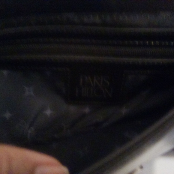 Paris Hilton Women's Rider Large Shoulder Baguette Bag Black Silver Chain - Picture 16 of 16